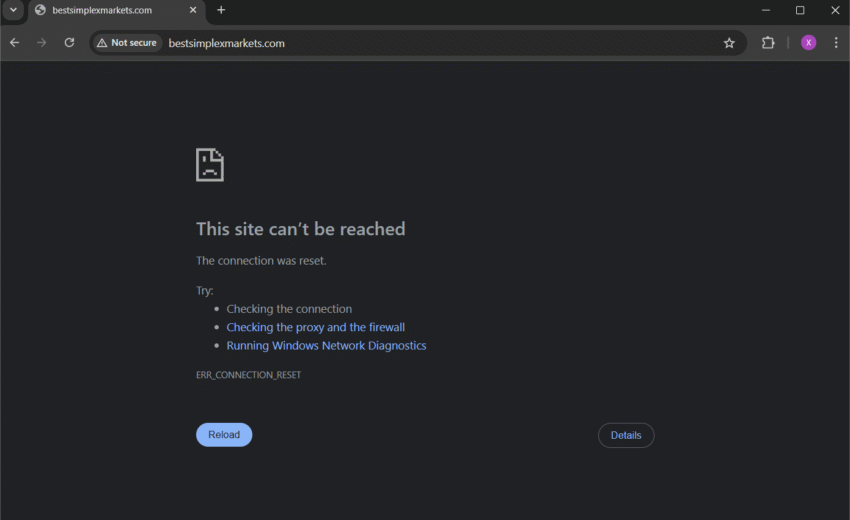 Bestsimplexmarkets.com (2025): Scam Warning
