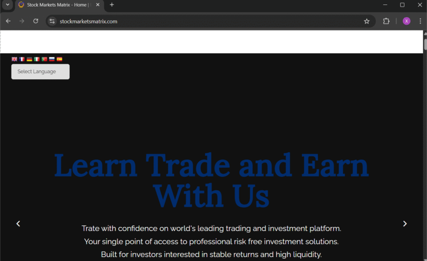 stockmarketsmatrix.com Review : Scam Warning