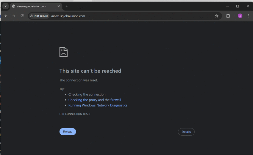 Ainexusglobalunion.com Review (2025): Scam Warning